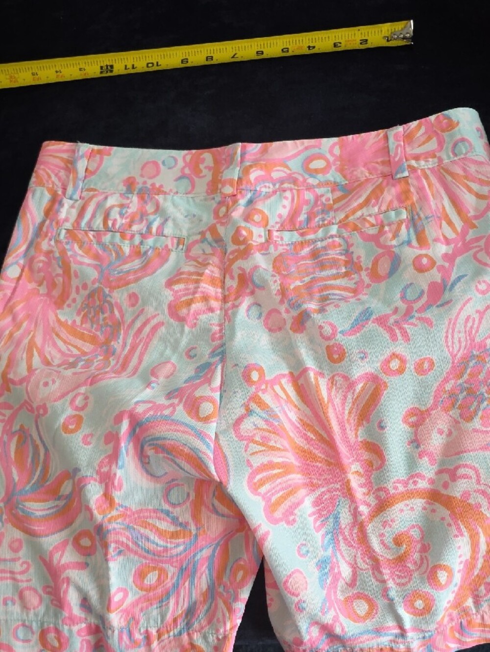 Lilly Pulitzer Coral, Pink & Aqua Printed Bermuda Shorts Size 8 - Picture 6 of 6